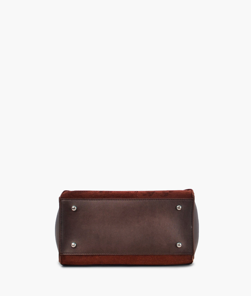 Z.B - Dark brown suede shopping tote bag