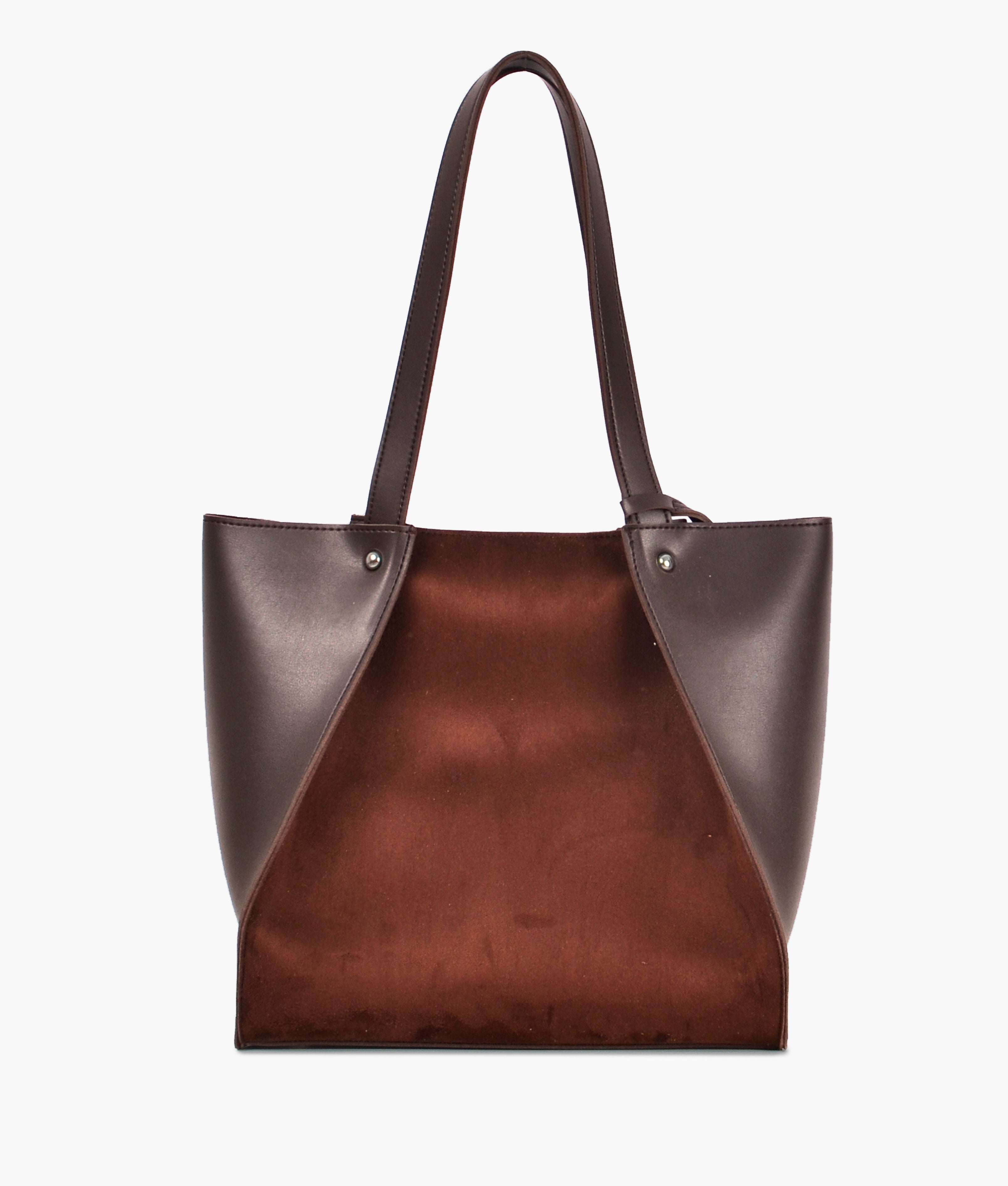 Z.B - Dark brown suede shopping tote bag