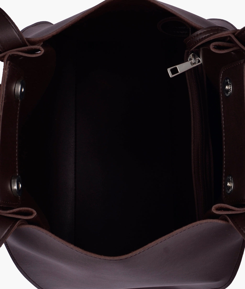 Z.B - Dark brown suede shopping tote bag