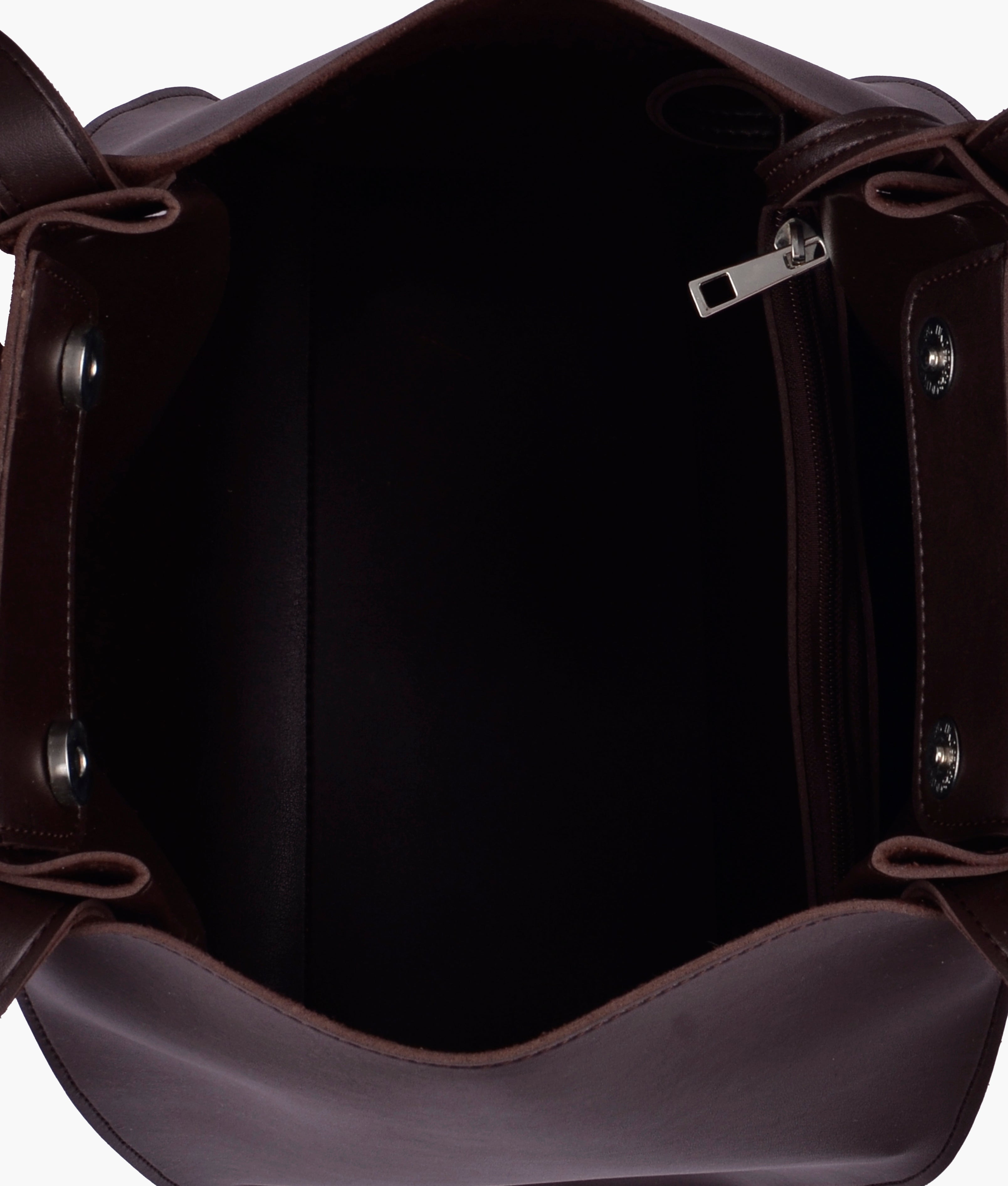 Z.B - Dark brown suede shopping tote bag
