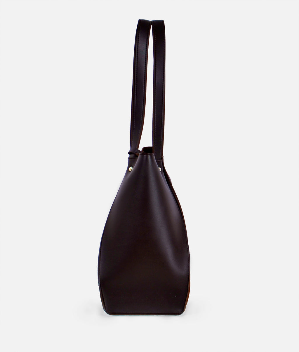 Z.B - Dark brown suede shopping tote bag