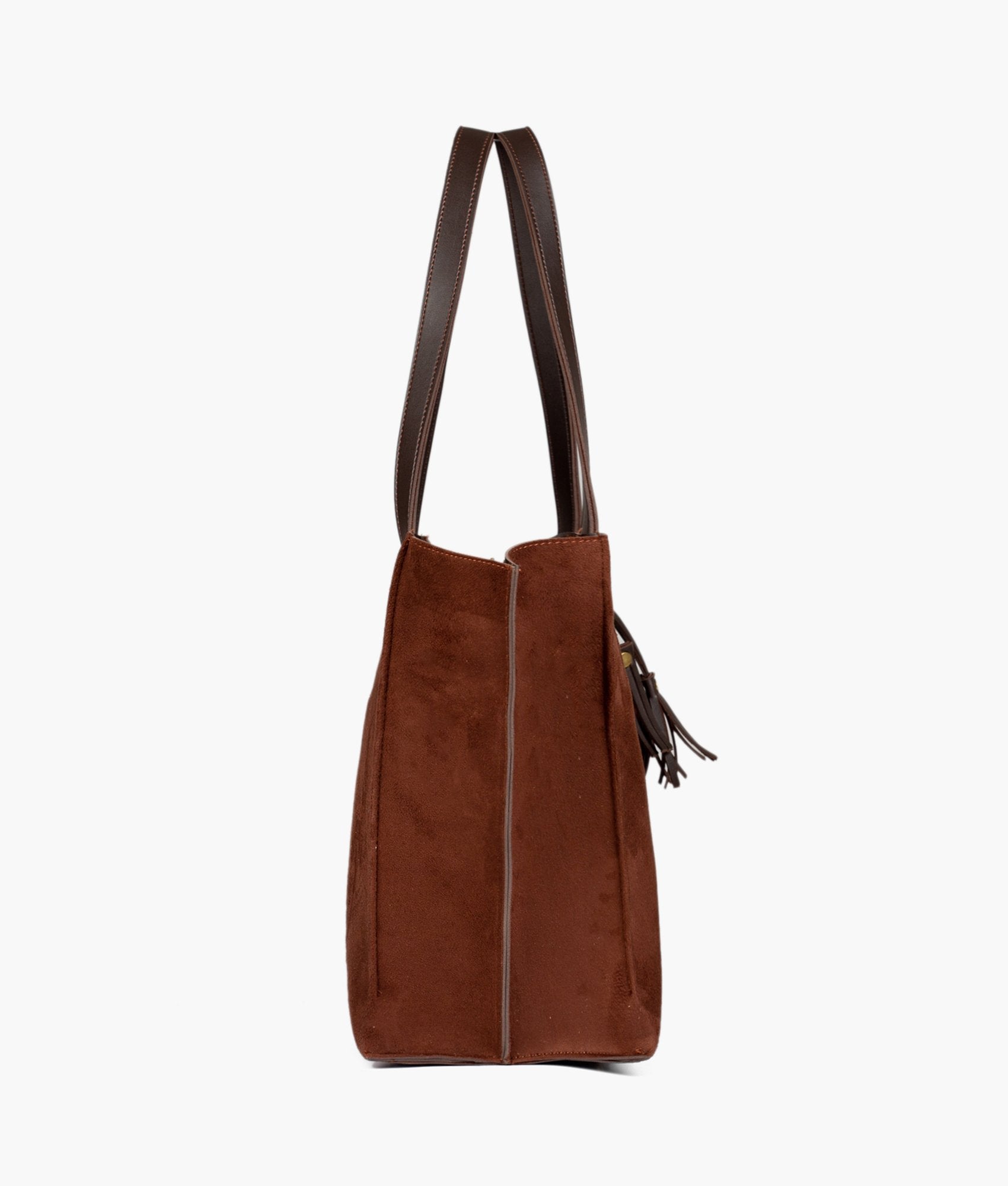 Z.B - Dark brown suede over the shoulder tote bag
