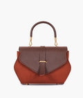 Z.B - Dark brown top-handle hexagon bag
