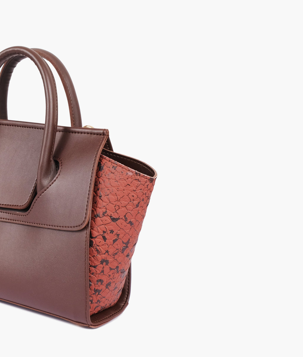 Z.B - Dark brown trapeze handbag