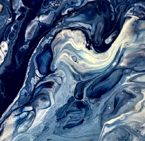 Z.B - Navy marble clutch