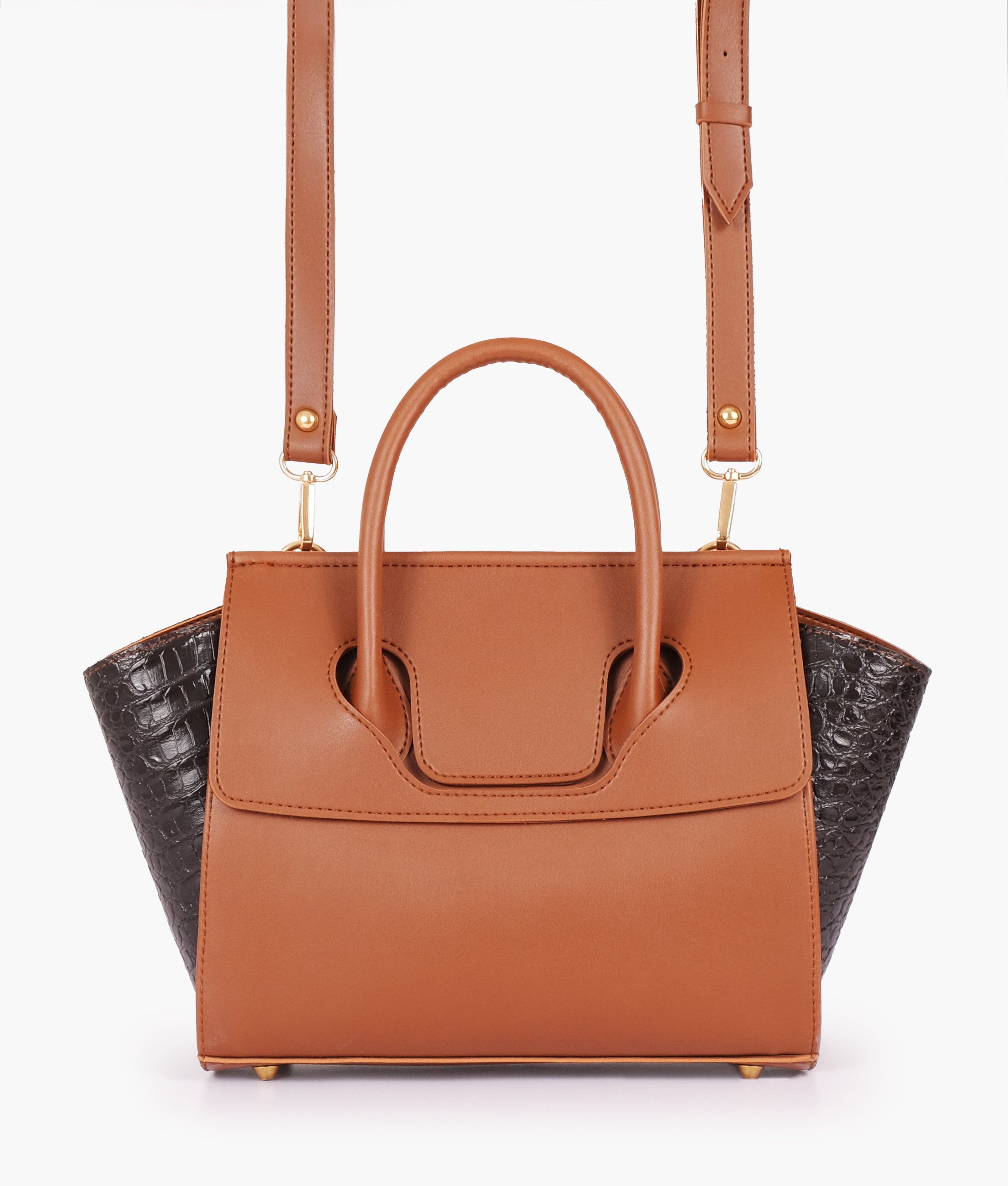 Z.B - Brown trapeze handbag