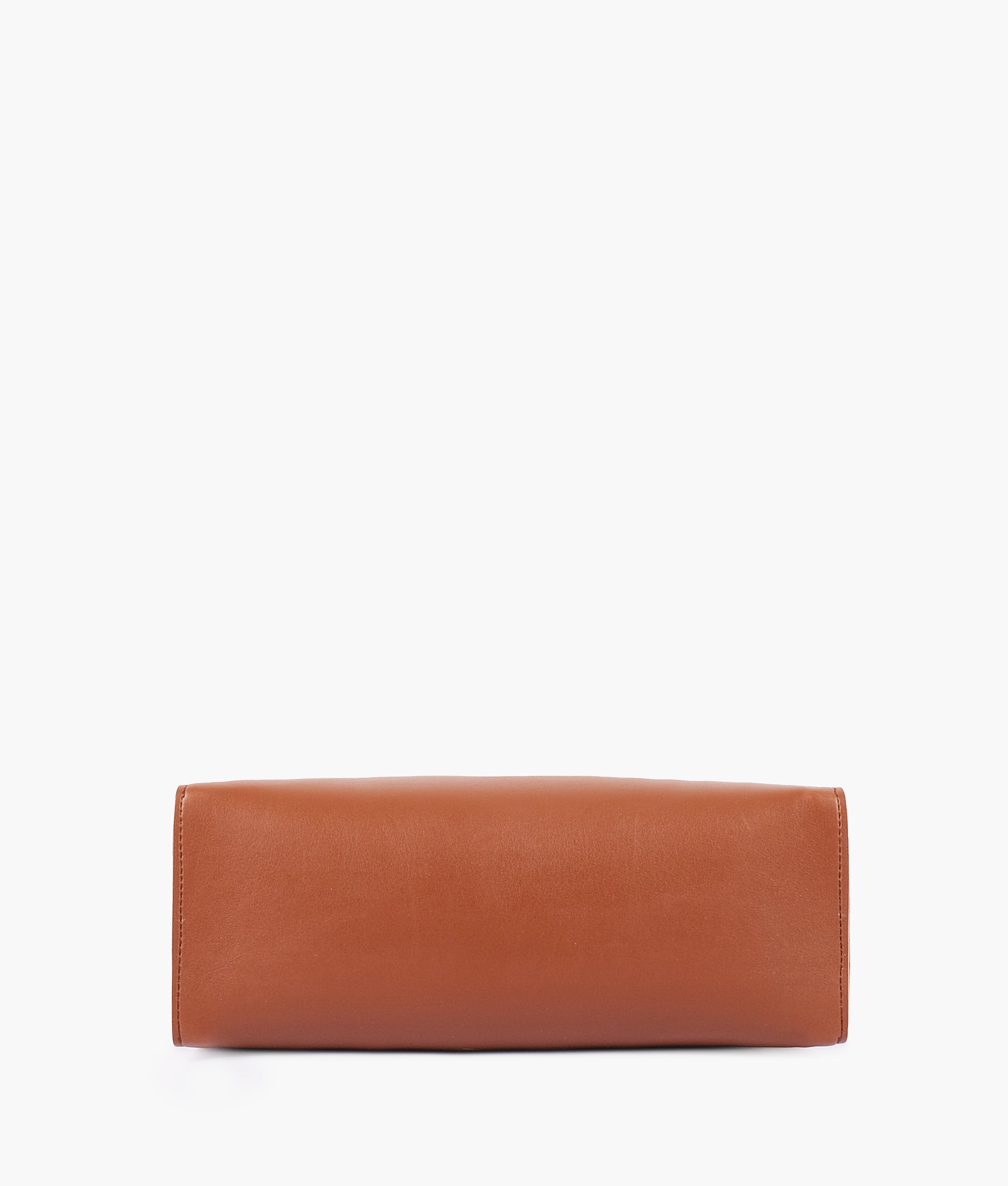 Z.B - Brown zipper shoulder bag with long handle