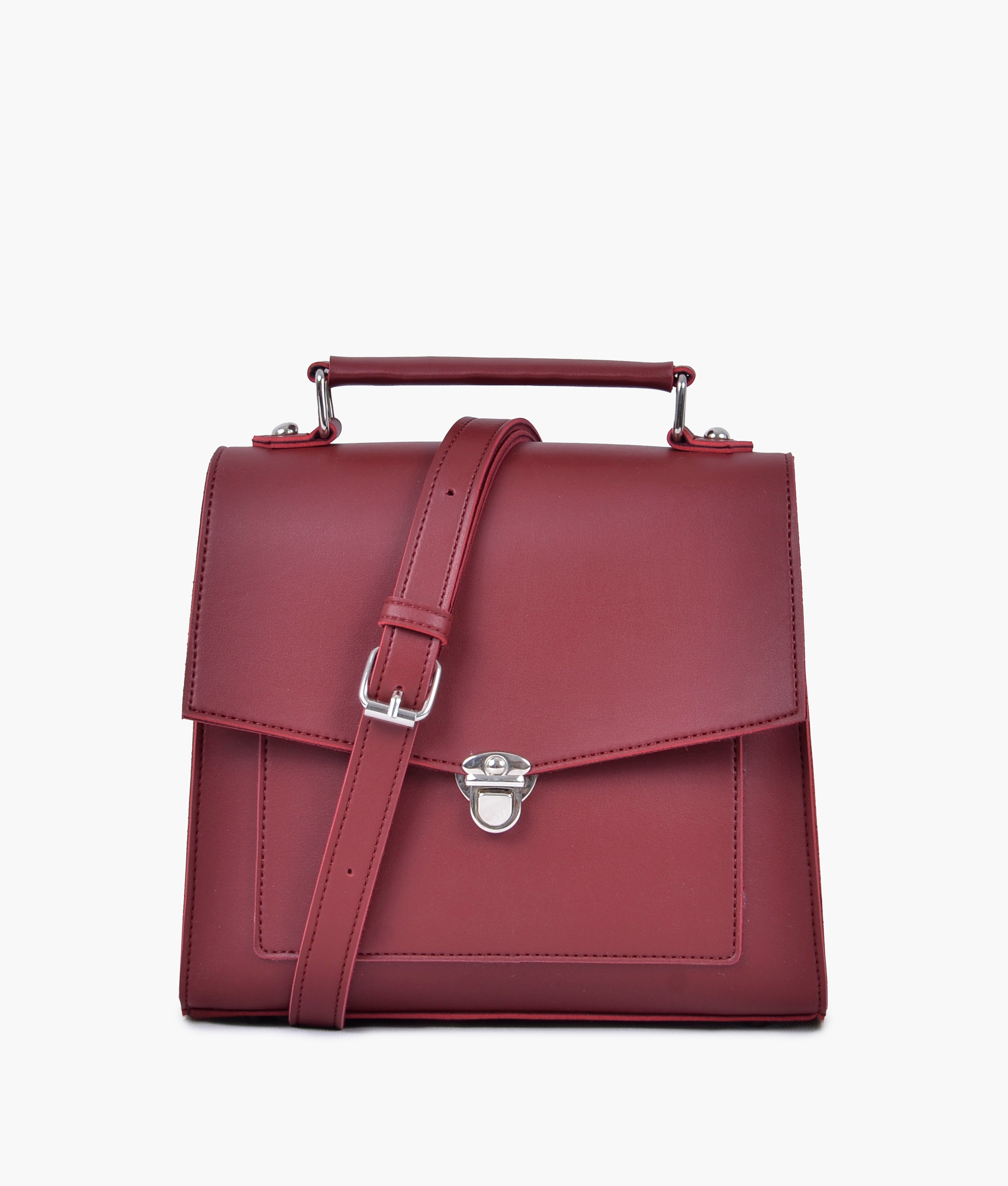 Z.B - Maroon push-lock messenger bag