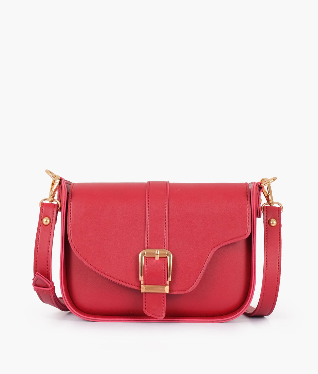 Z.B - Maroon saddle buckle bag