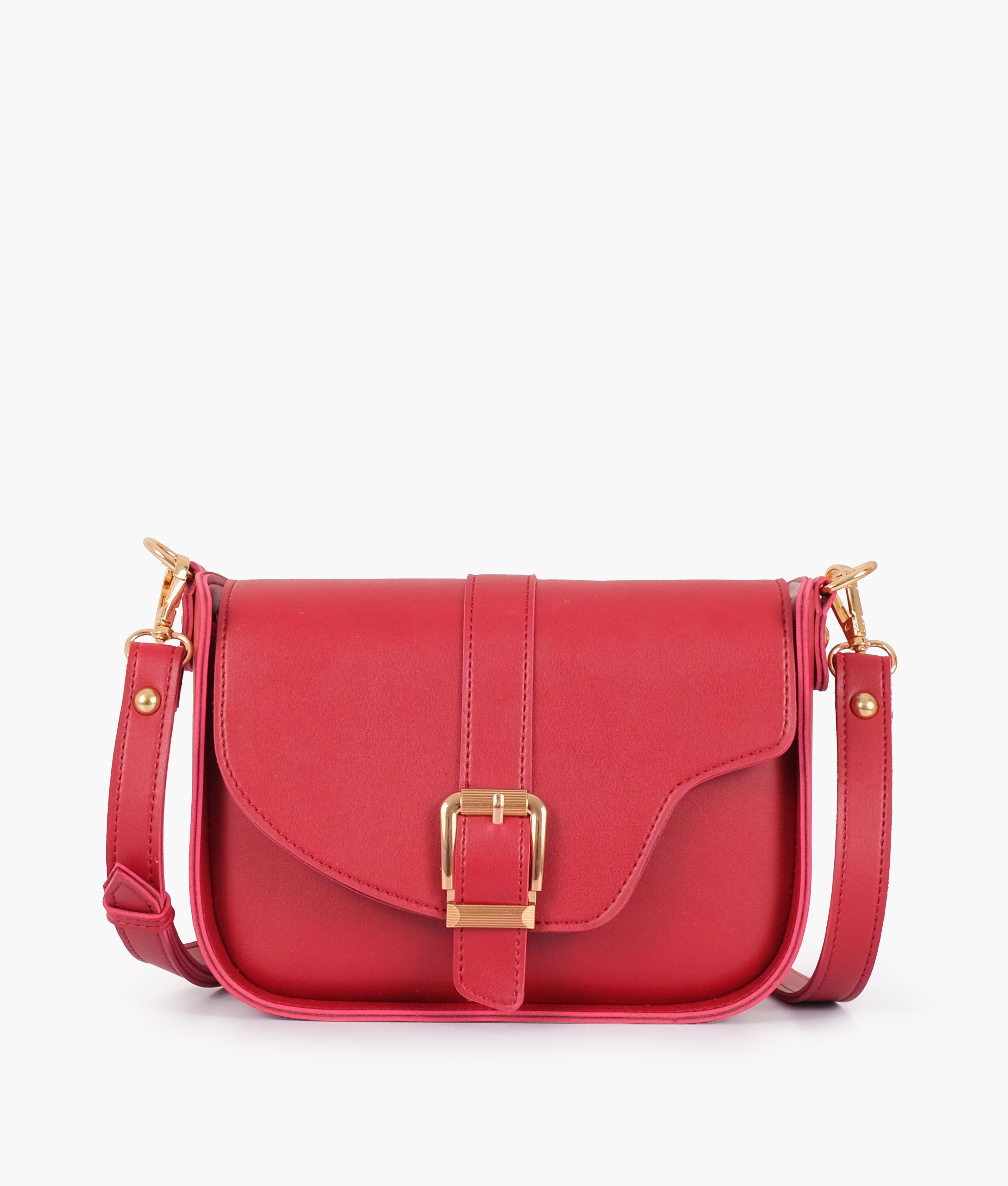 Z.B - Maroon saddle buckle bag