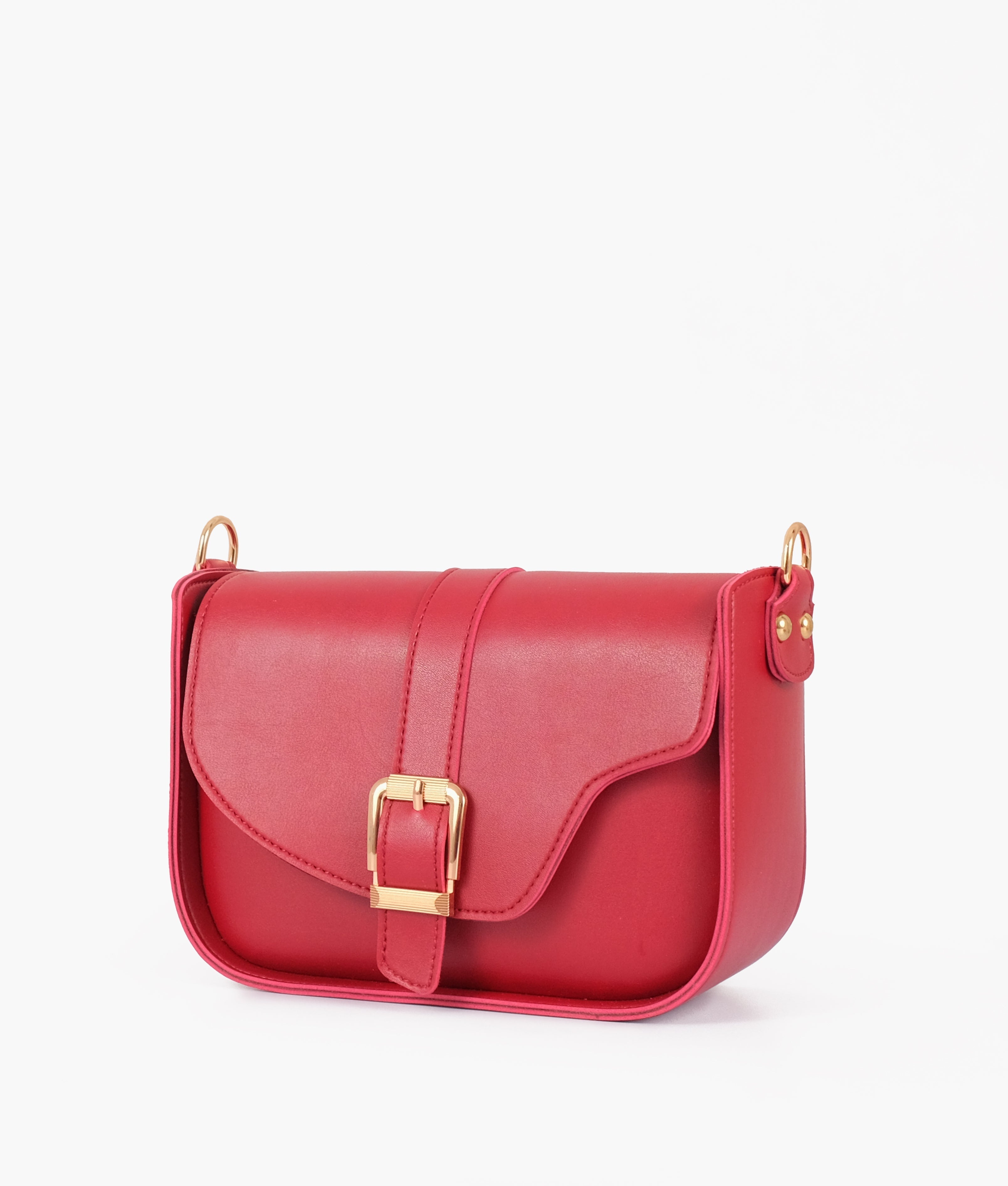 Z.B - Maroon saddle buckle bag