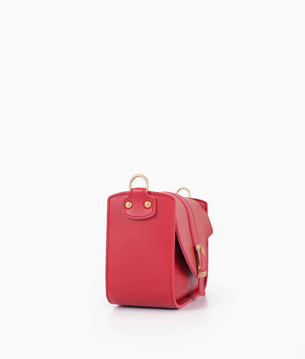 Z.B - Maroon saddle buckle bag