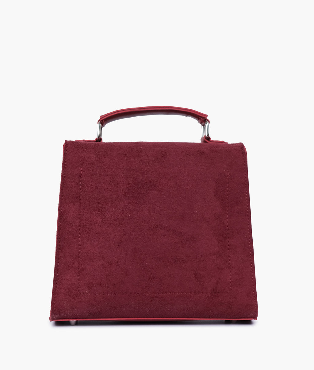 Z.B - Maroon suede push-lock messenger bag