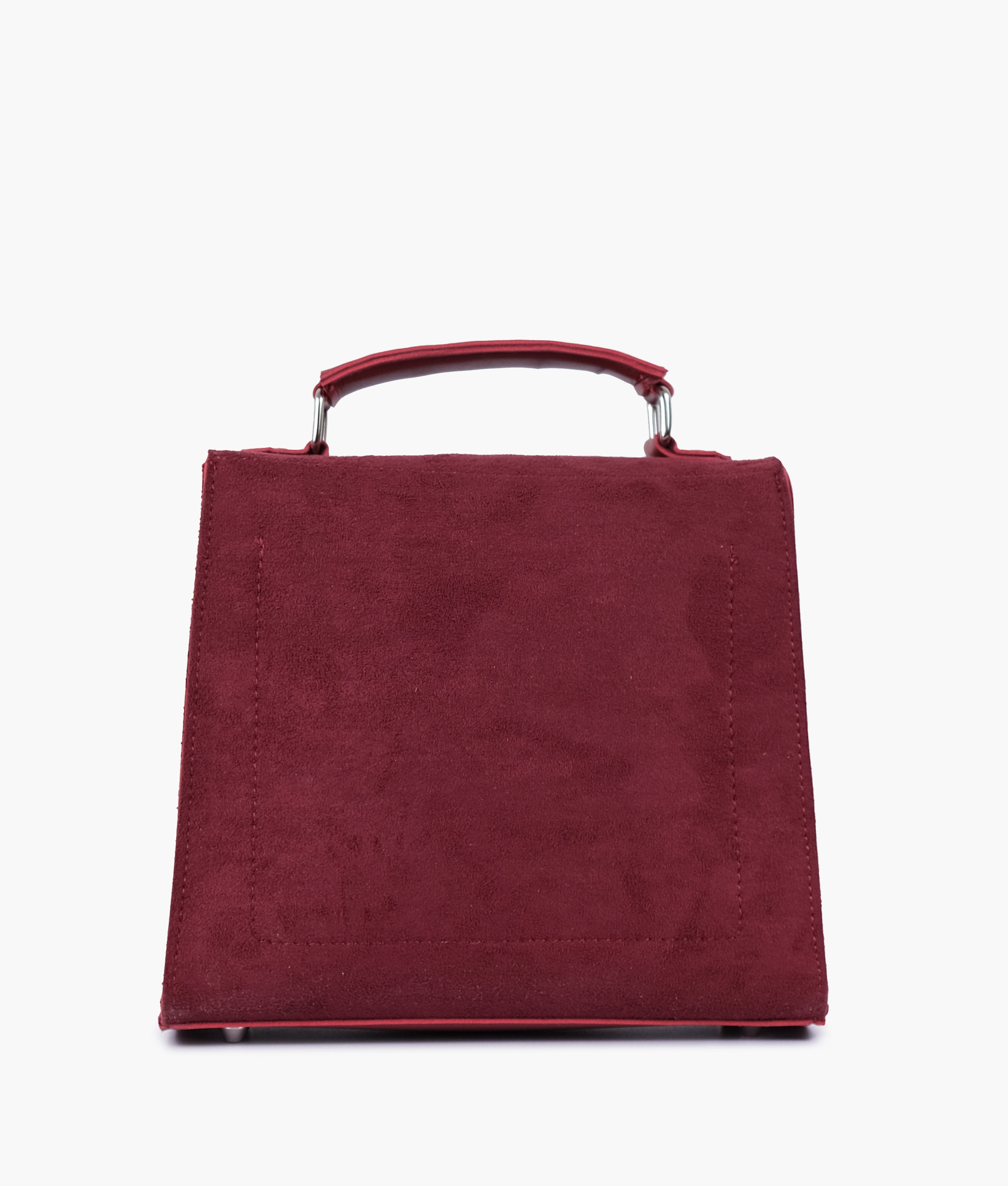 Z.B - Maroon suede push-lock messenger bag