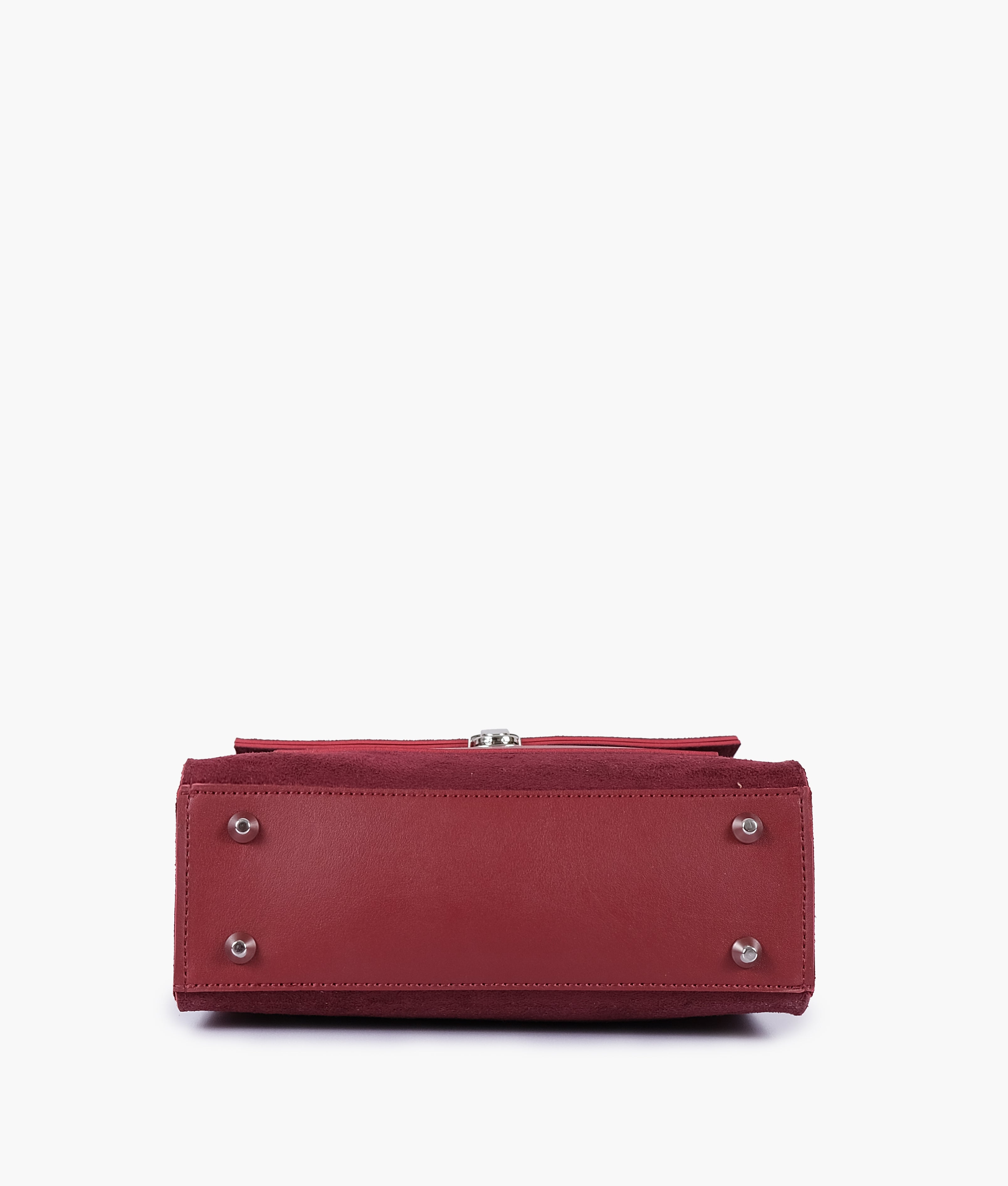 Z.B - Maroon suede push-lock messenger bag