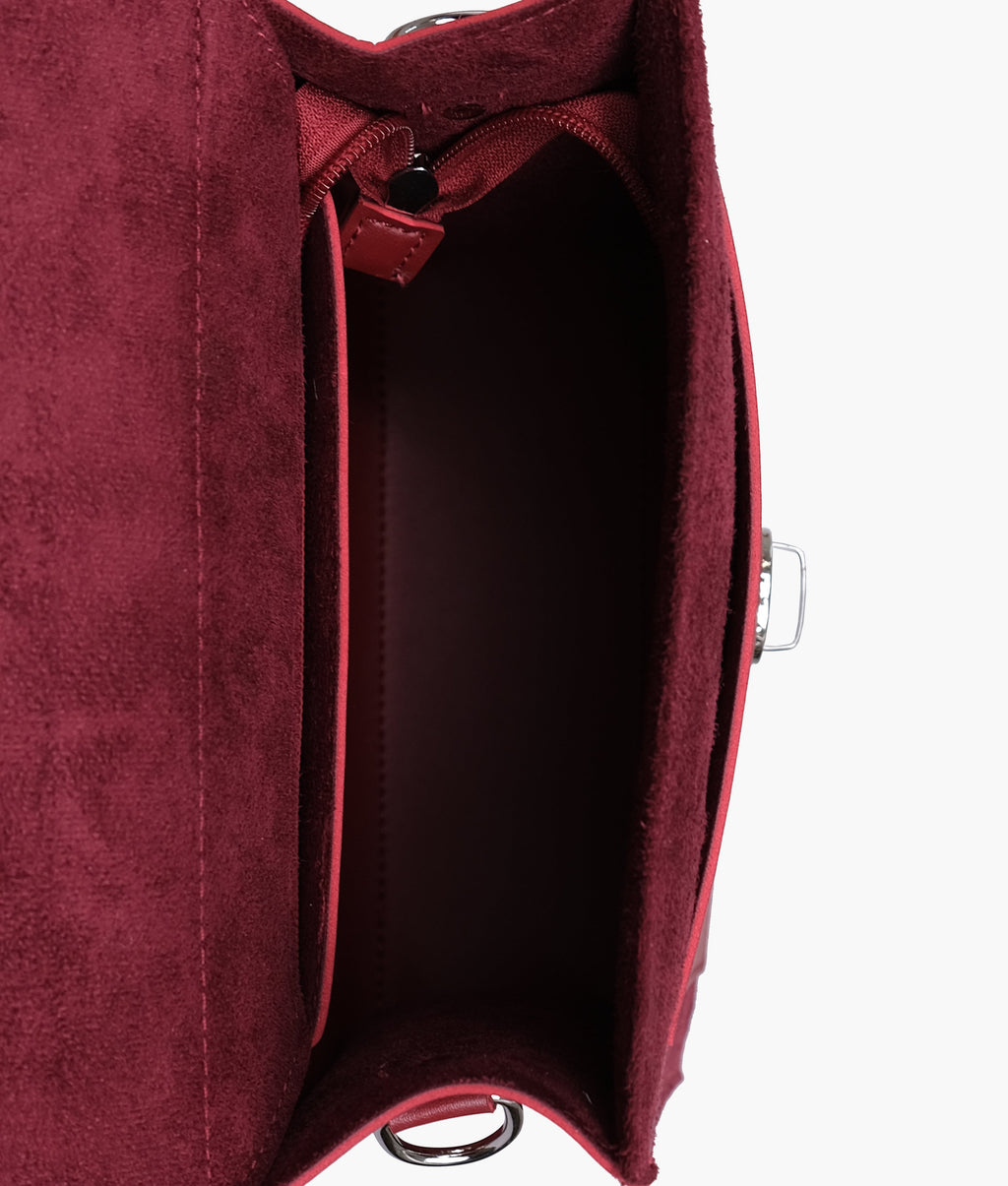 Z.B - Maroon suede push-lock messenger bag