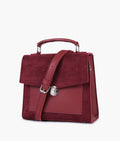 Z.B - Maroon suede push-lock messenger bag