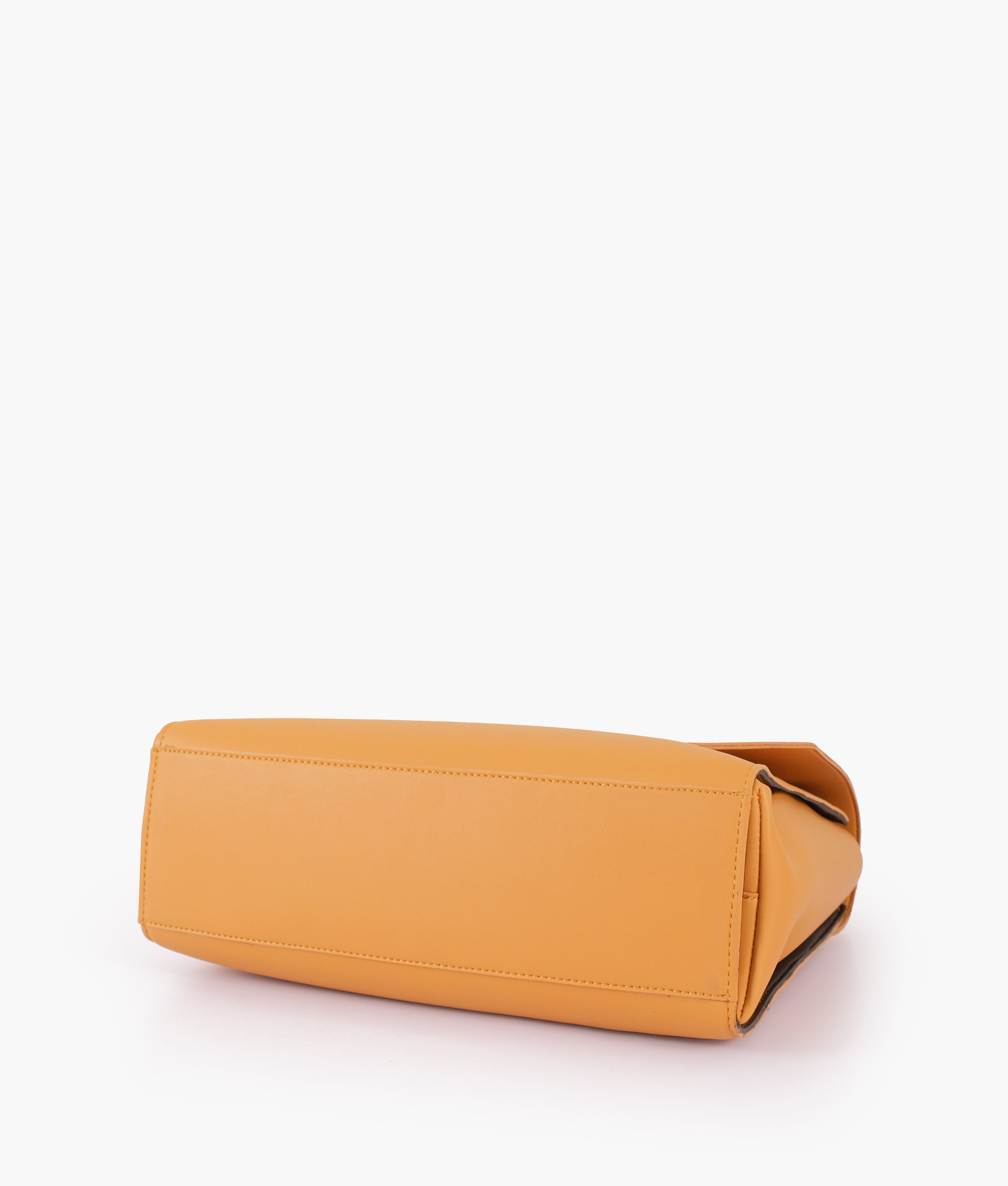 Z.B - Mustard flap-over top-handle bag