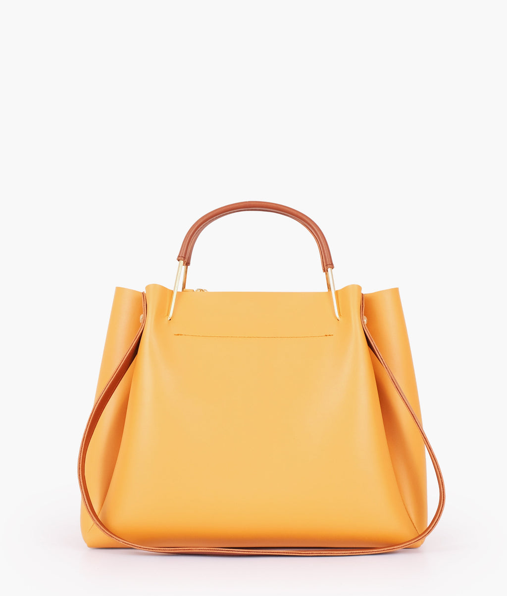Z.B - Mustard metal handle tote bag
