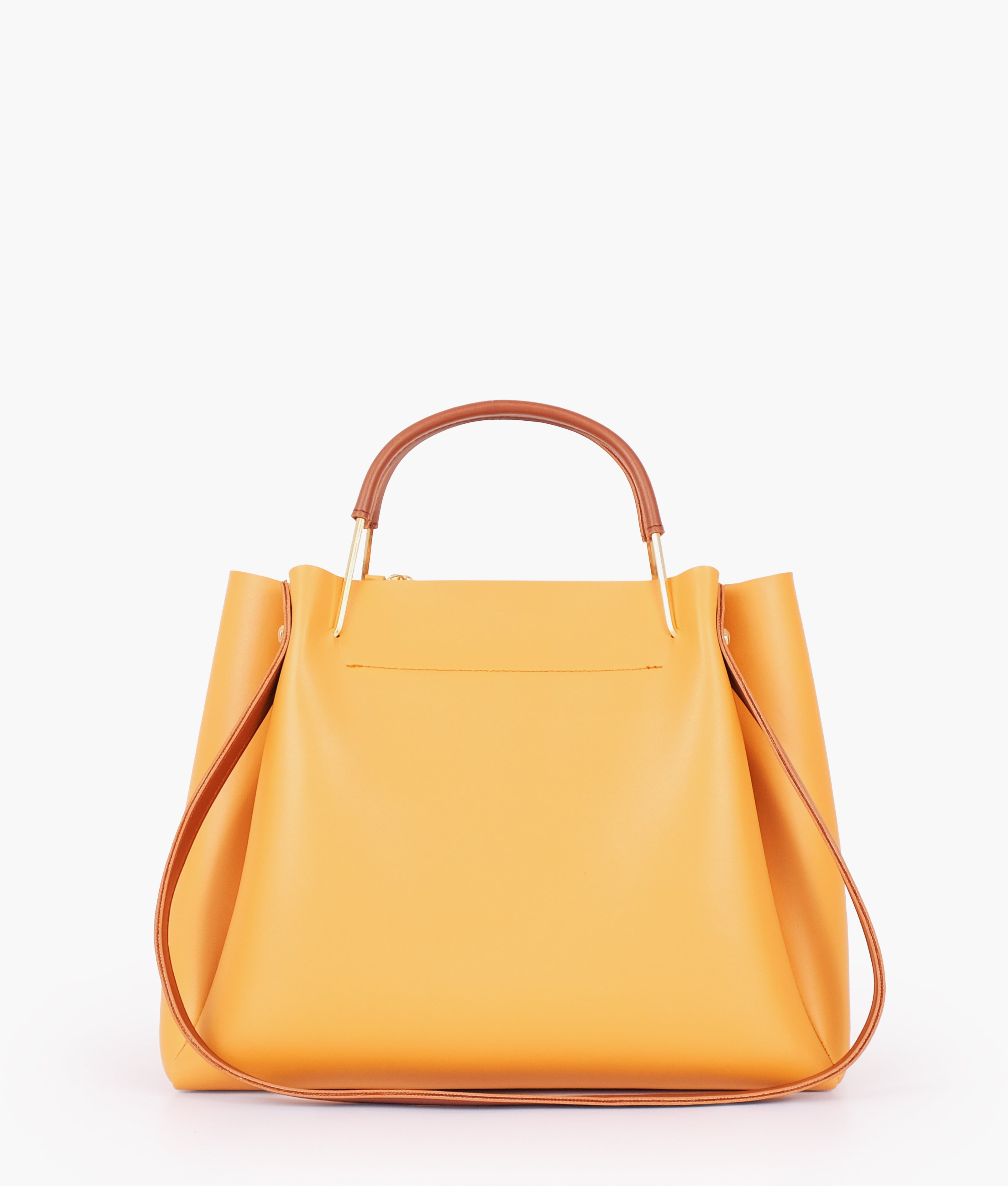 Z.B - Mustard metal handle tote bag