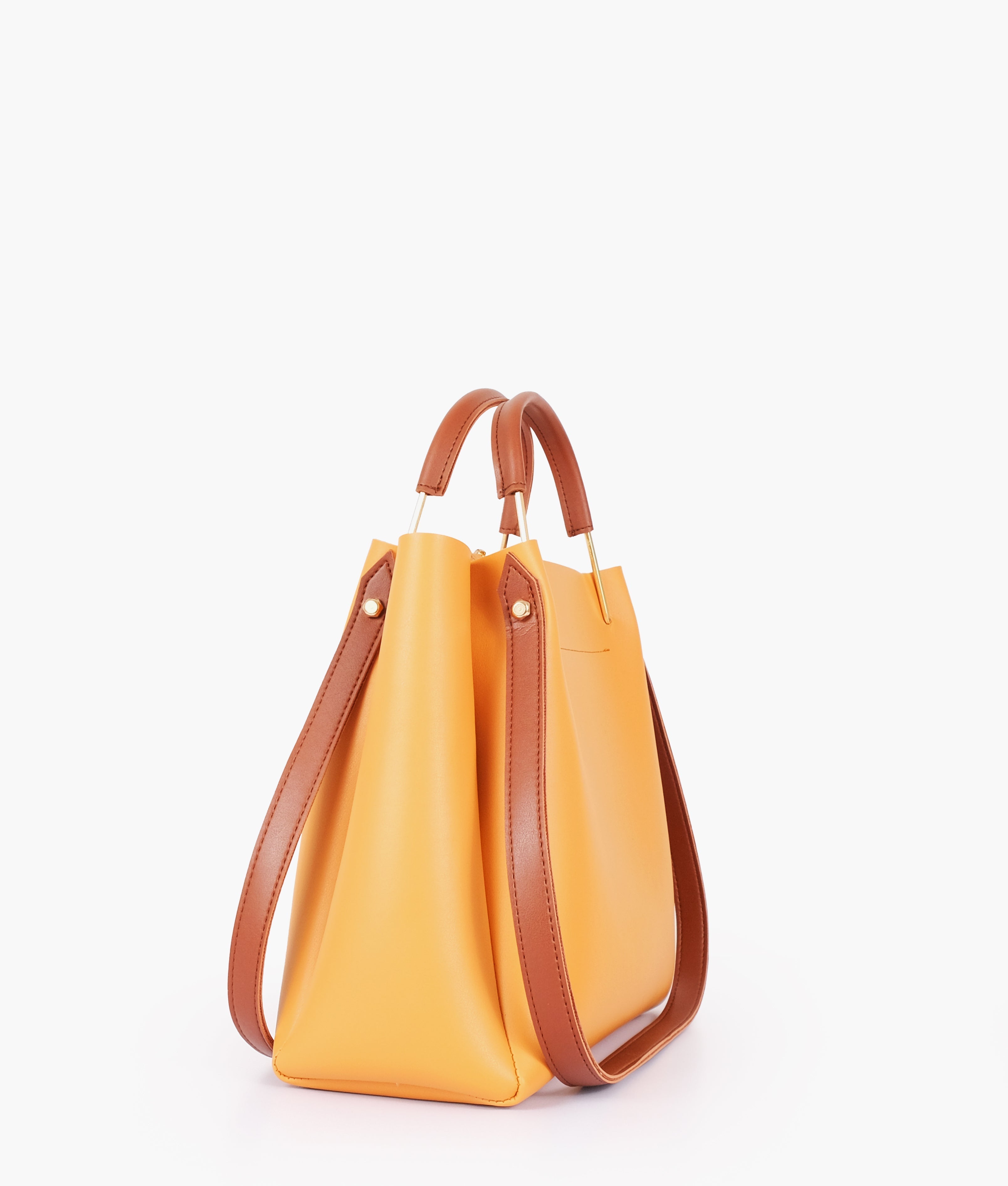 Z.B - Mustard metal handle tote bag