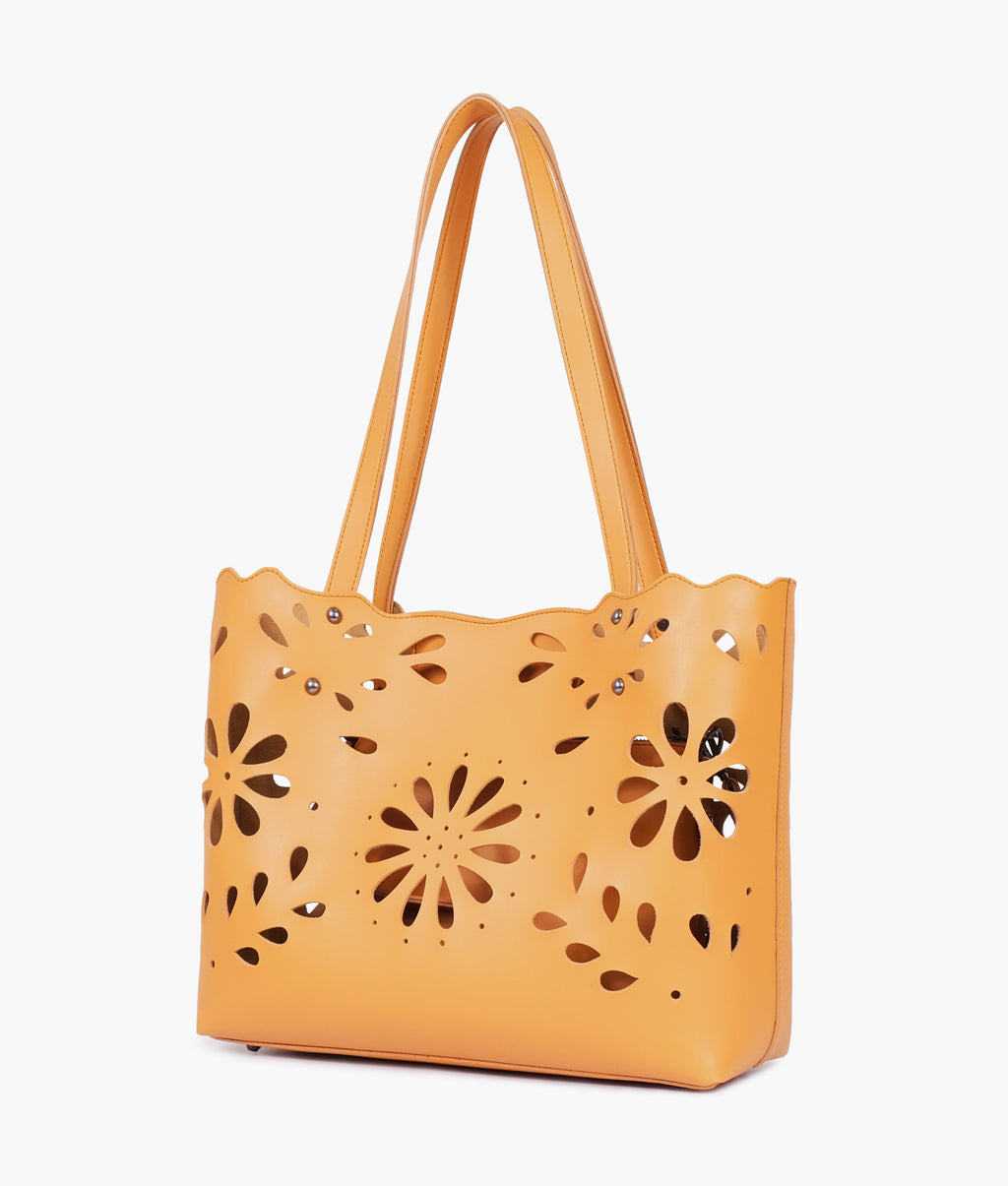 Z.B - Mustard two-piece floral tote