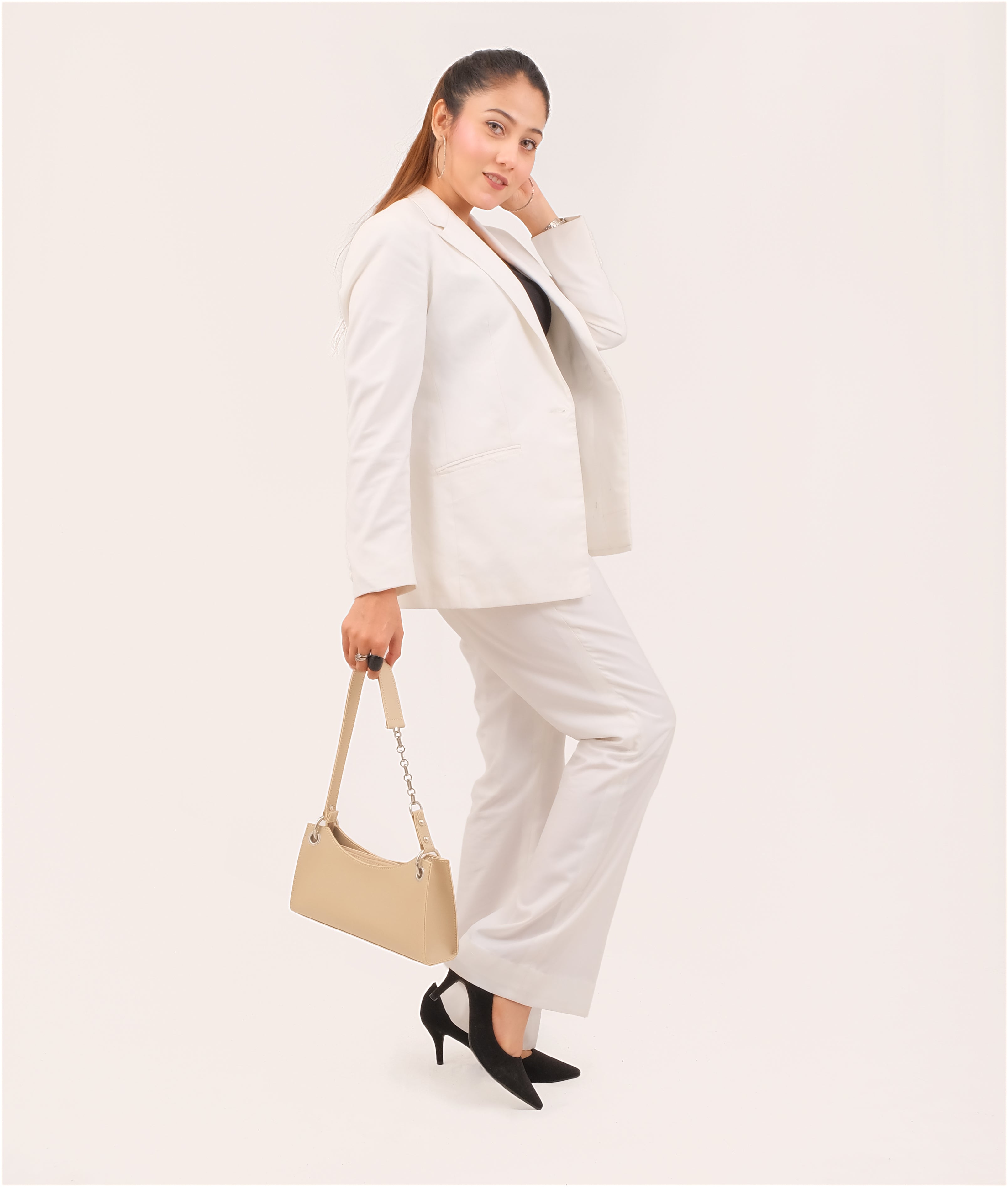 Z.B - Off-white elongated chain handle purse