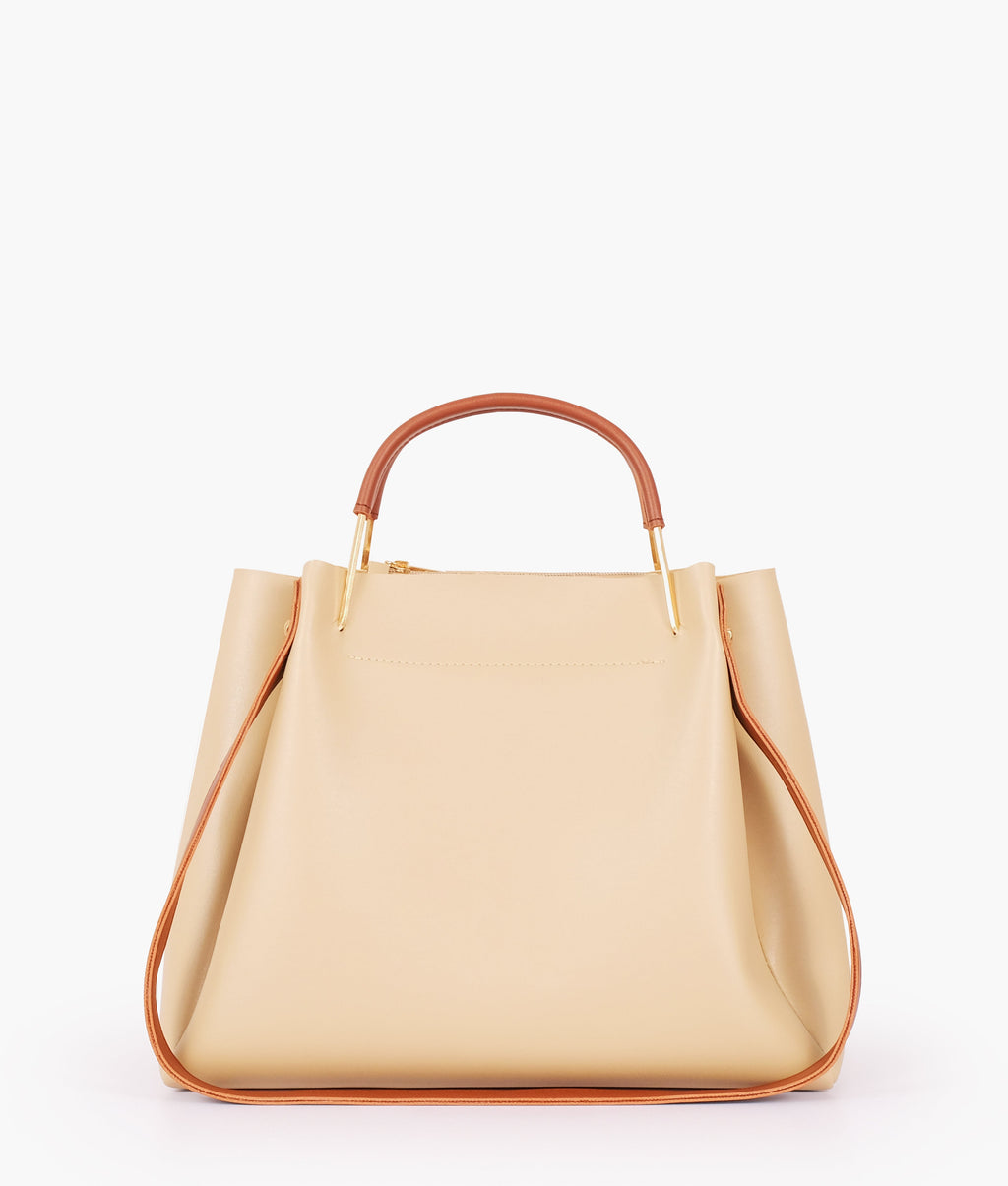 Z.B - Off-white metal handle tote bag