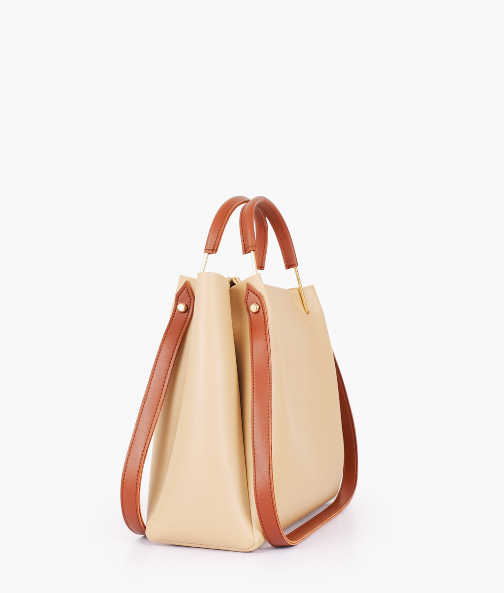 Z.B - Off-white metal handle tote bag