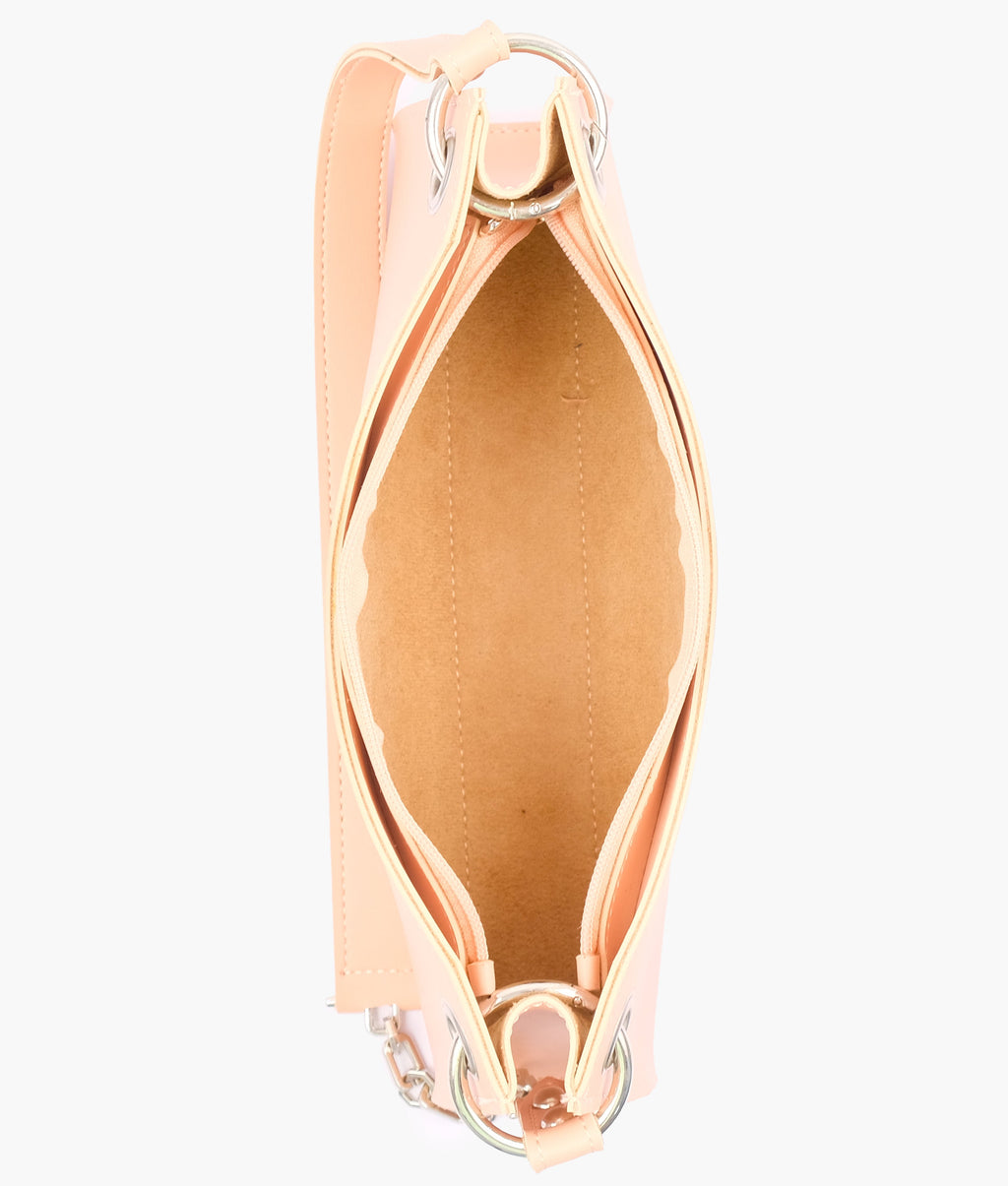Z.B - Peach elongated chain handle purse