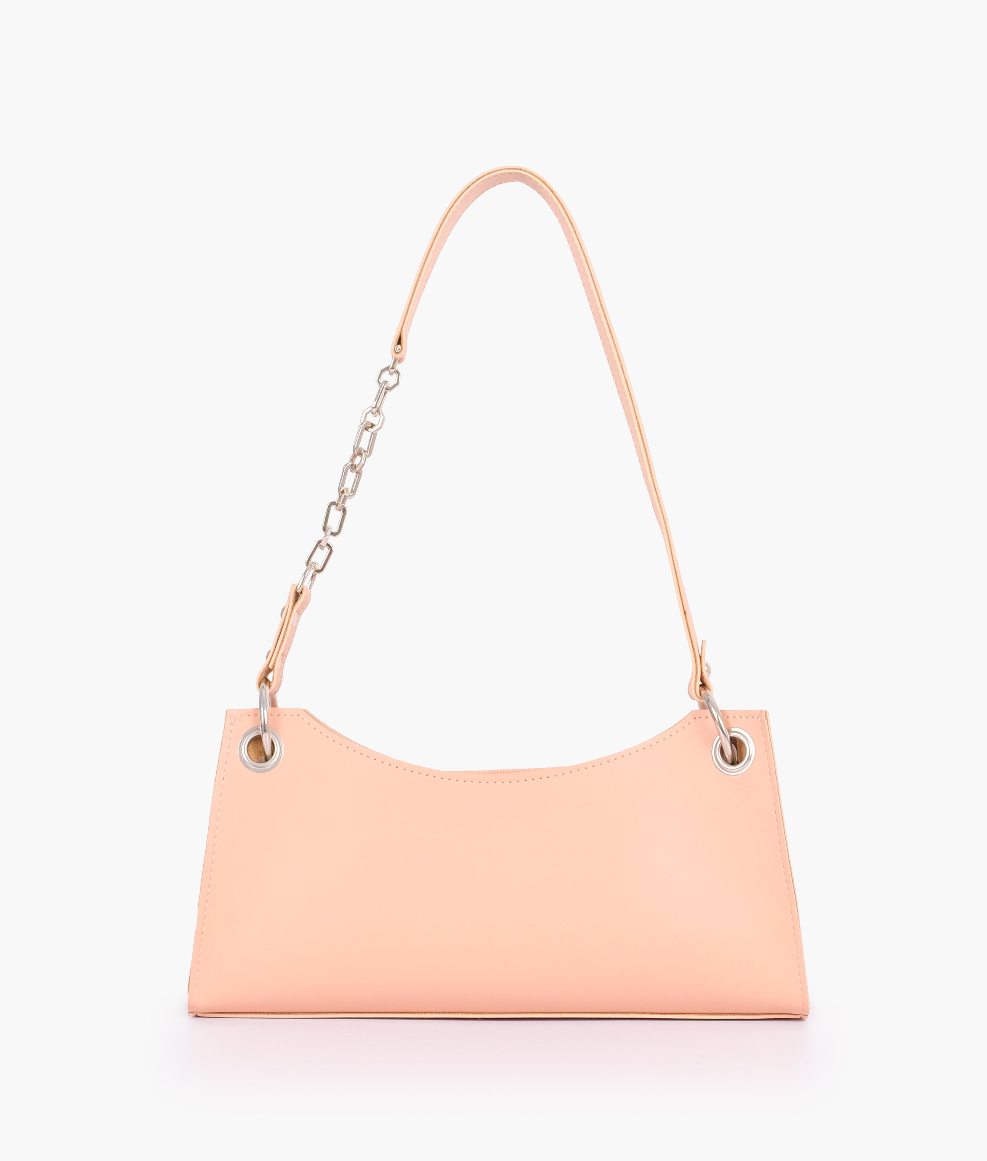 Z.B - Peach elongated chain handle purse
